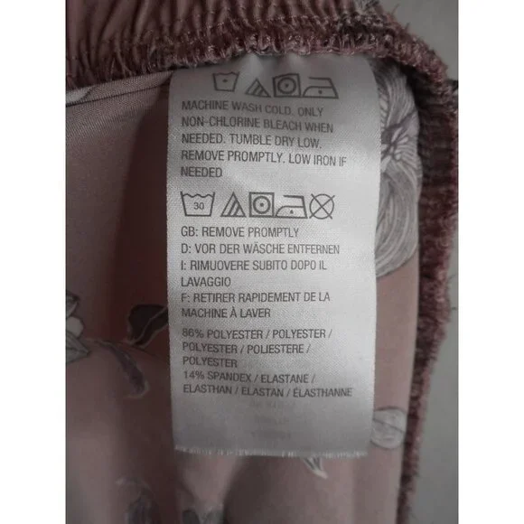 QVC LOGO Lori Goldstein Wide leg Capri Pants Sz 20W floral Dusty mauve - Picture 8 of 8